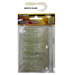 Ryuji Swim Worm 5.5cm 1.5gr Kokulu LRF Silikon Yem 8 Adet White Glow