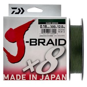 Daiwa J-Braid 8X Dark Green 300 mt 0.18 mm İp Misina
