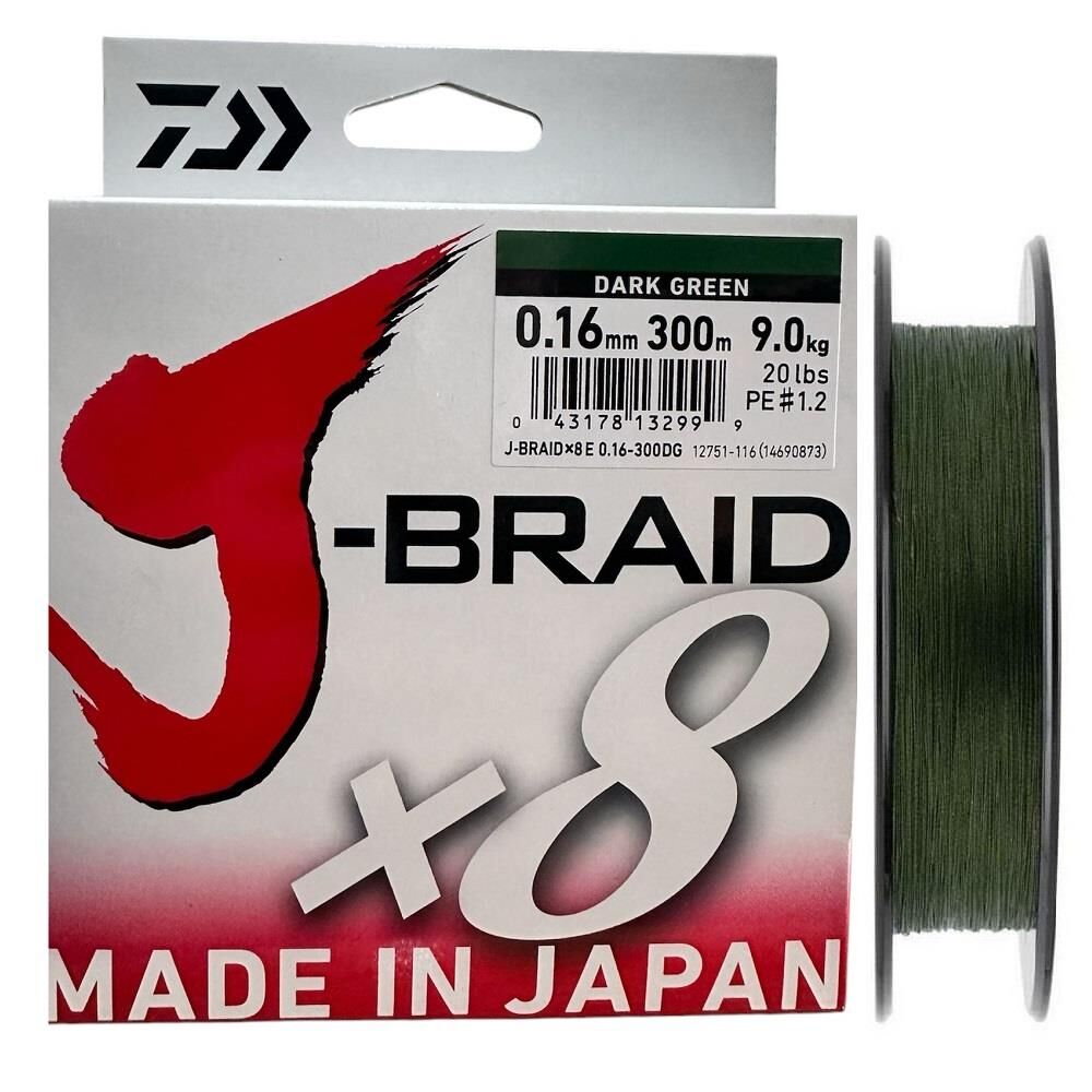Daiwa J-Braid 8X Dark Green 300 mt 0.16 mm İp Misina