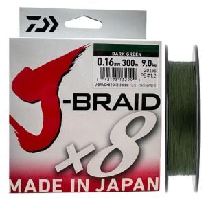 Daiwa J-Braid 8X Dark Green 300 mt 0.16 mm İp Misina