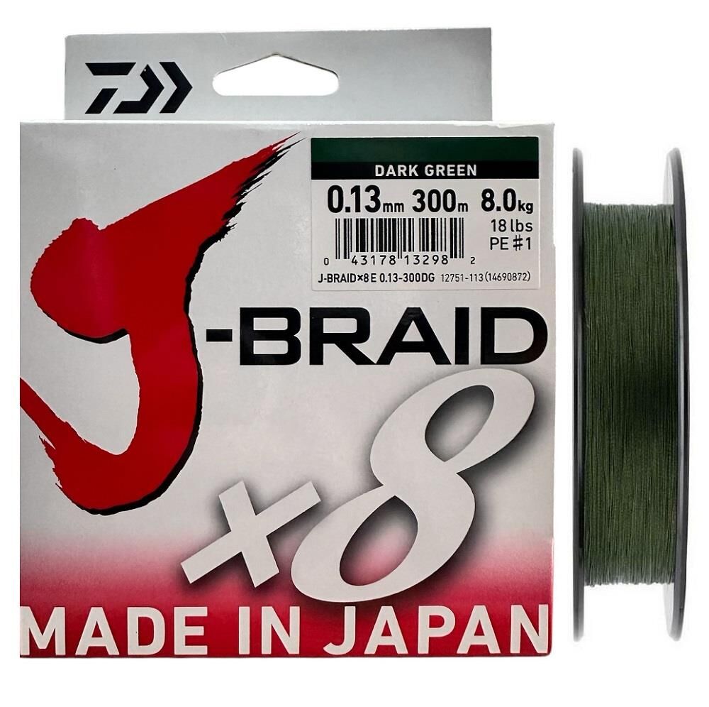 Daiwa J-Braid 8X Dark Green 300 mt 0.13 mm İp Misina