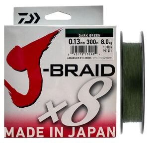 Daiwa J-Braid 8X Dark Green 300 mt 0.13 mm İp Misina