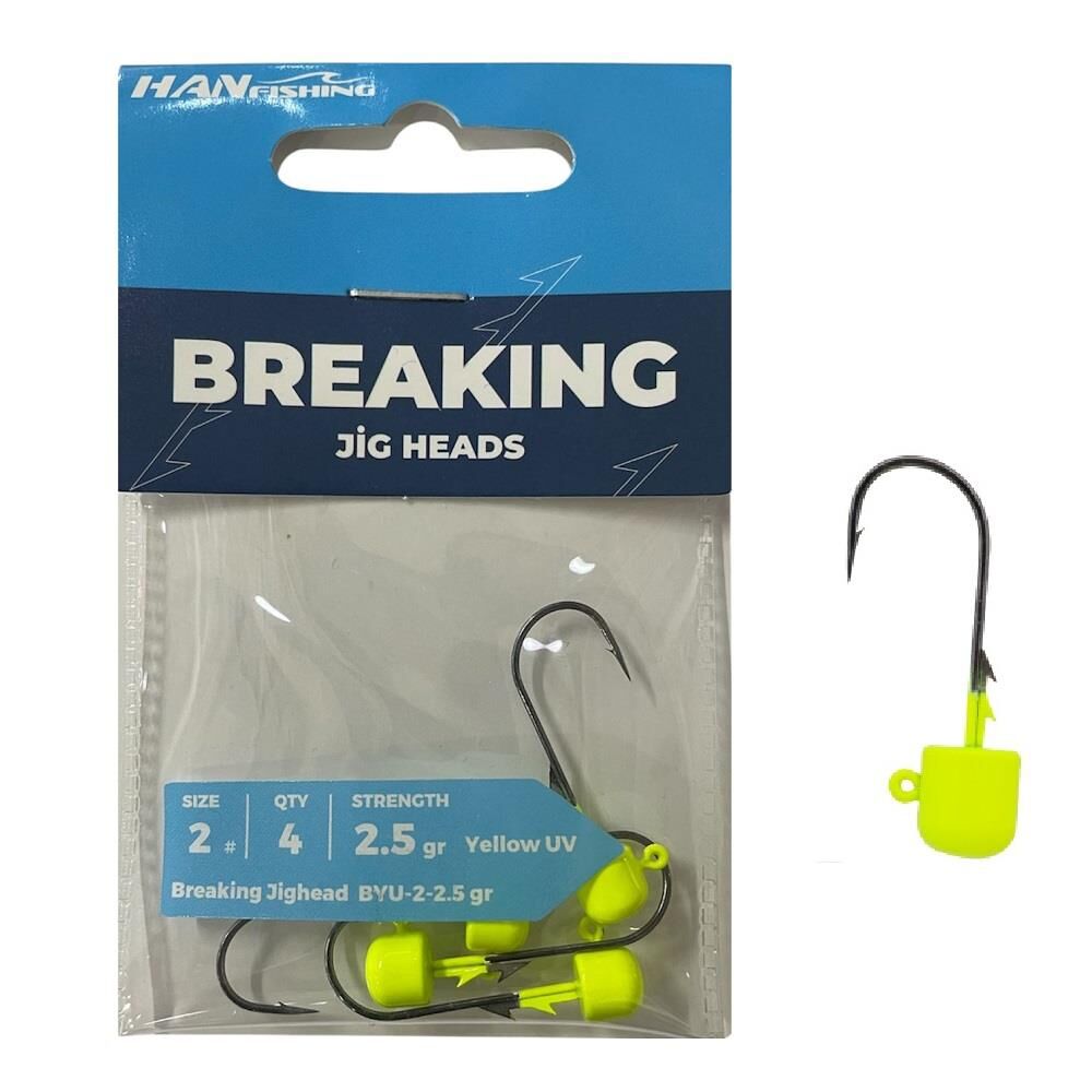 Hanfish Breaking Lemon UV BYU Jig Head Zoka 2.5gr No:2 (4 Adet)