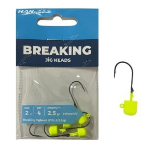 Hanfish Breaking Lemon UV BYU Jig Head Zoka 2.5gr No:2 (4 Adet)
