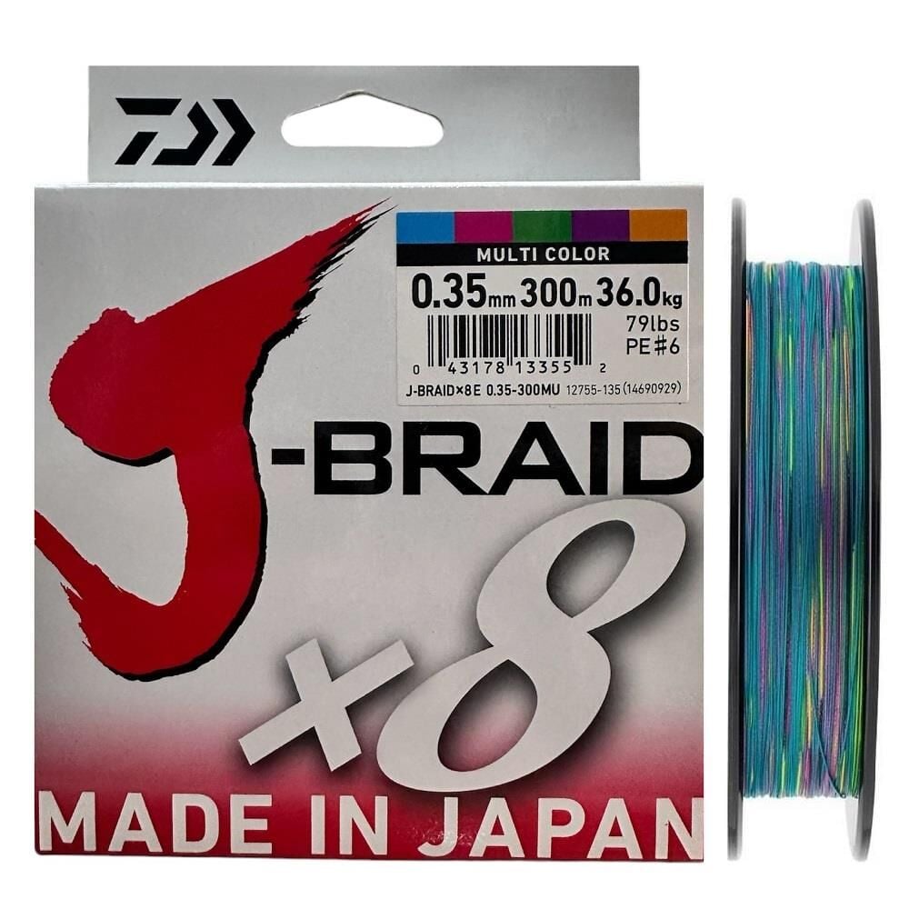 Daiwa J-Braid 8X Multi Color 300 mt 0.35 mm İp Misina