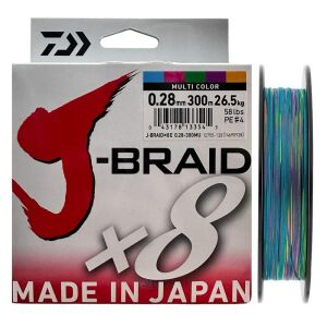 Daiwa J-Braid 8X Multi Color 300 mt 0.28 mm İp Misina