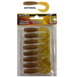 Ryuji Swim Worm 5.5cm 1.5gr Kokulu LRF Silikon Yem 8 Adet Motoroil