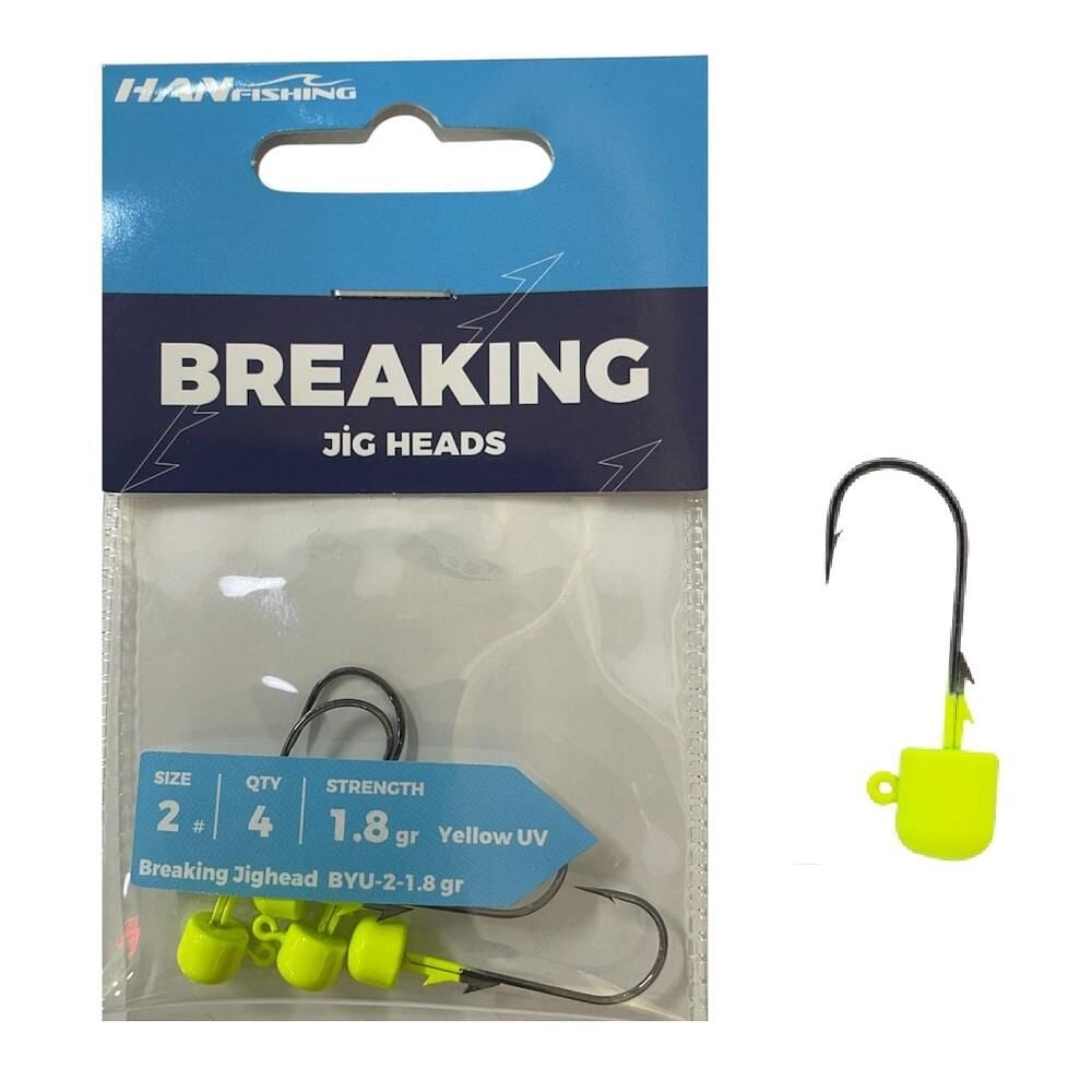 Hanfish Breaking Lemon UV BYU Jig Head Zoka 1.8gr No:2 (4 Adet)