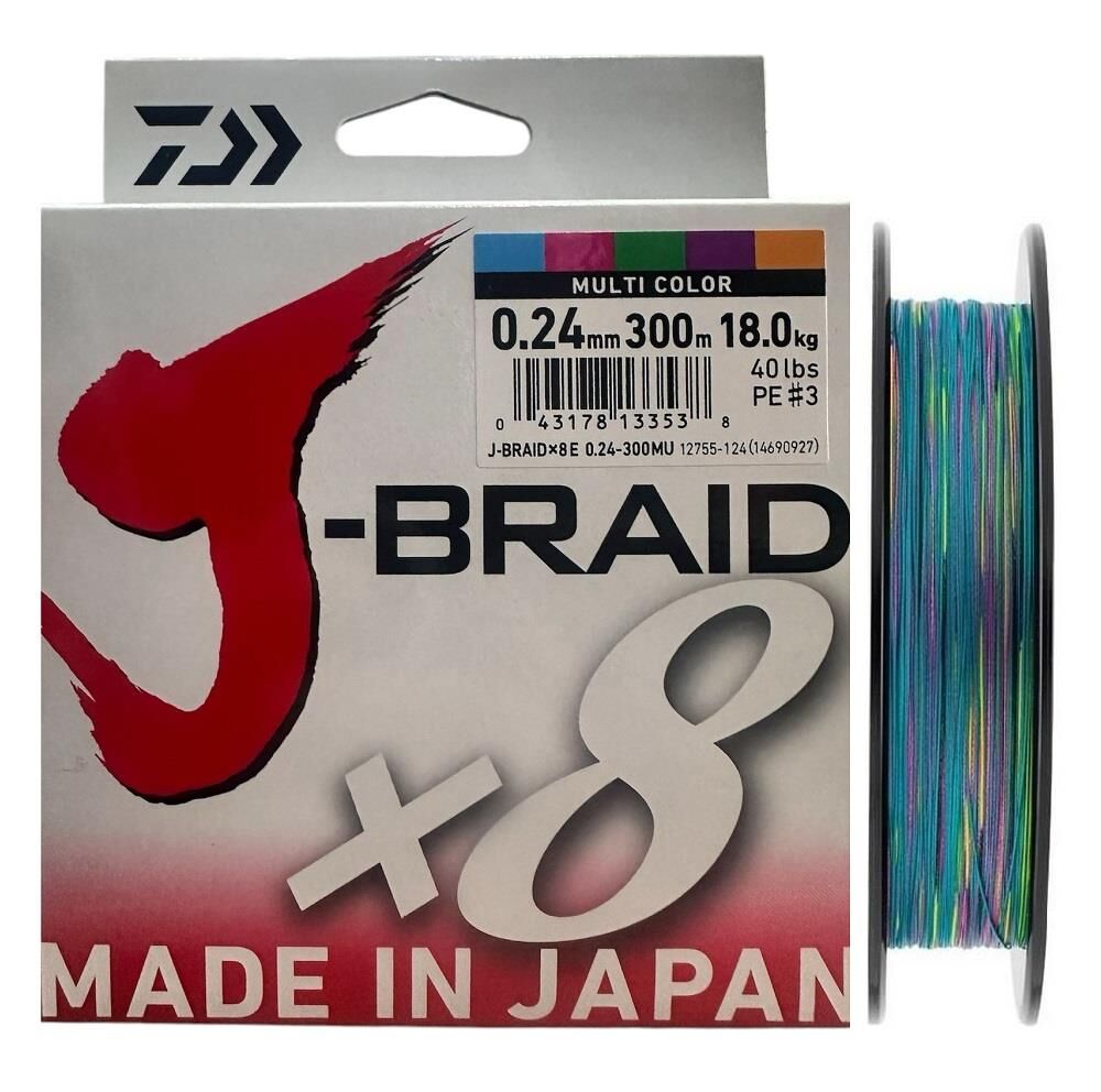 Daiwa J-Braid 8X Multi Color 300 mt 0.24 mm İp Misina