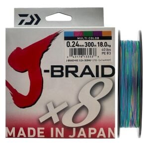 Daiwa J-Braid 8X Multi Color 300 mt 0.24 mm İp Misina