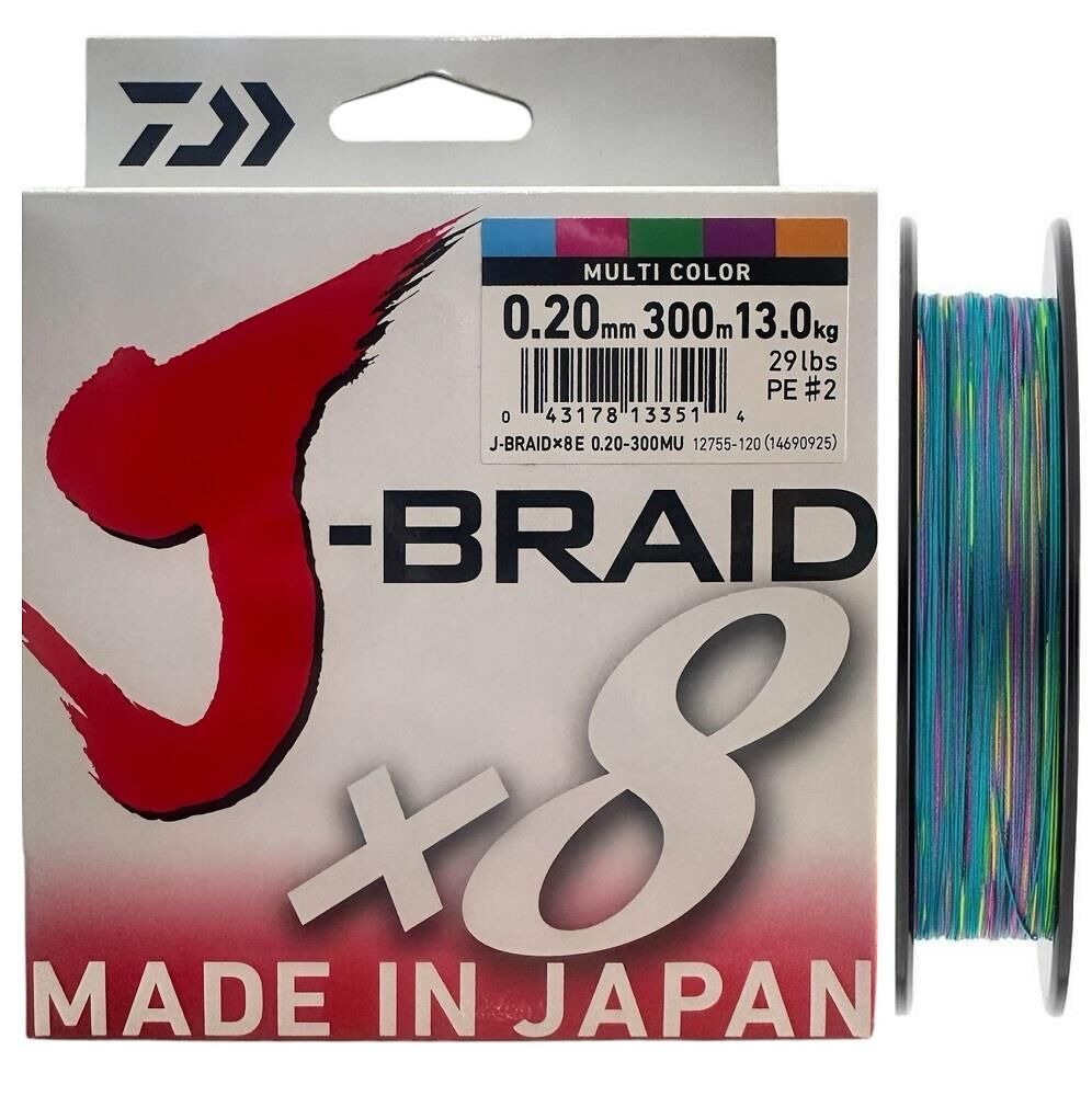 Daiwa J-Braid 8X Multi Color 300 mt 0.20 mm İp Misina