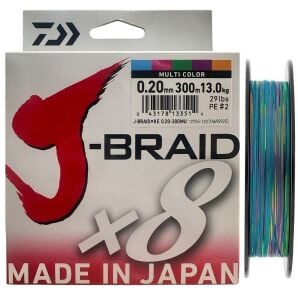 Daiwa J-Braid 8X Multi Color 300 mt 0.20 mm İp Misina