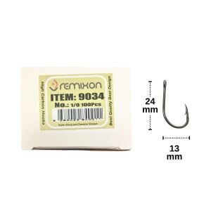 Remixon 9034 No:1/0 Black Nikel Olta İğnesi 100 Adet