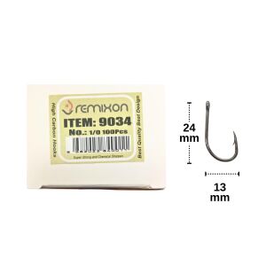 Remixon 9034 No:1/0 Black Nikel Olta İğnesi 100 Adet