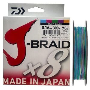 Daiwa J-Braid 8X Multi Color 300 mt 0.16 mm İp Misina
