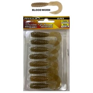 Ryuji Swim Worm 5.5cm 1.5gr Kokulu LRF Silikon Yem 8 Adet Bloodworm