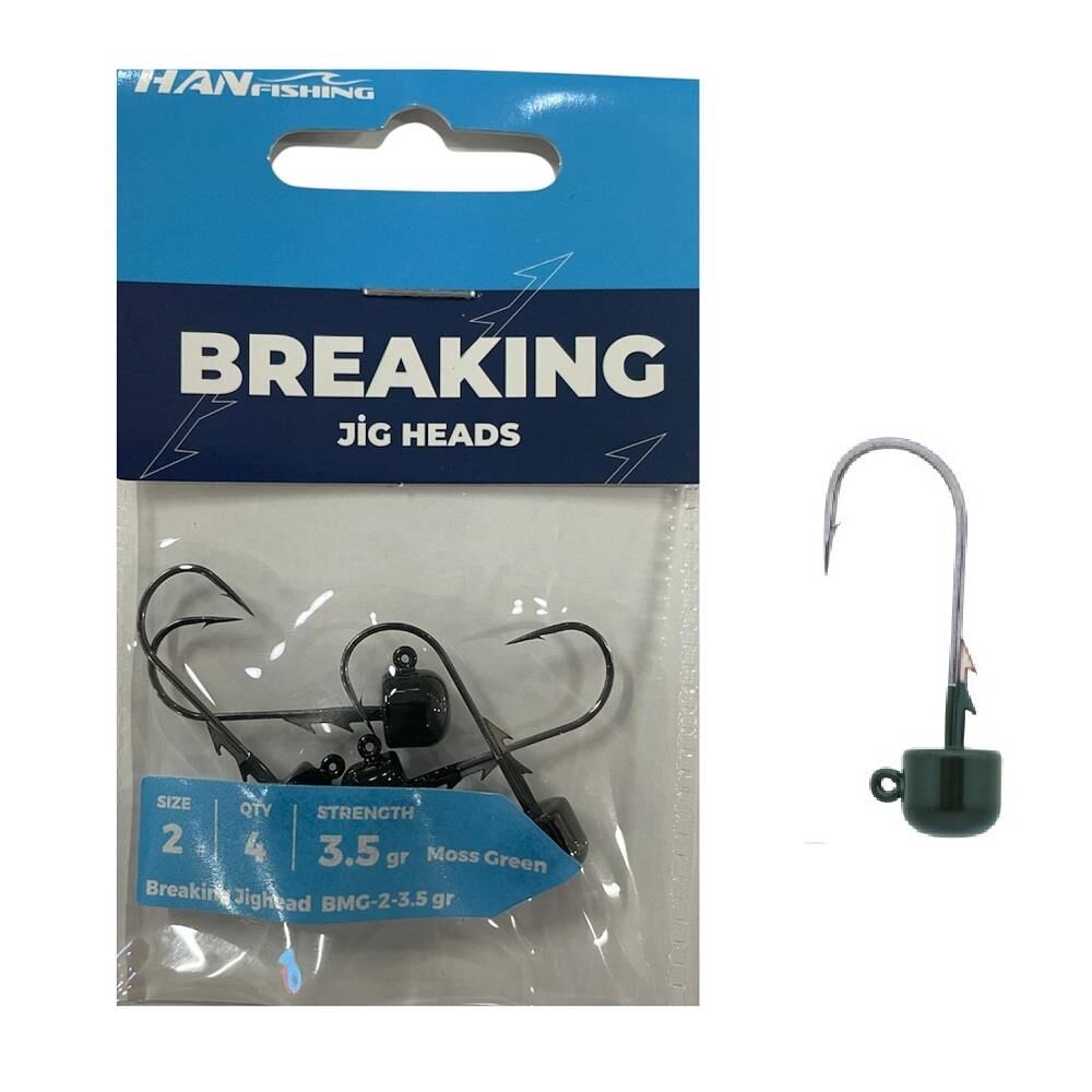 Hanfish Breaking Green BMG Jig Head Zoka 3.5gr No:2 (4 Adet)