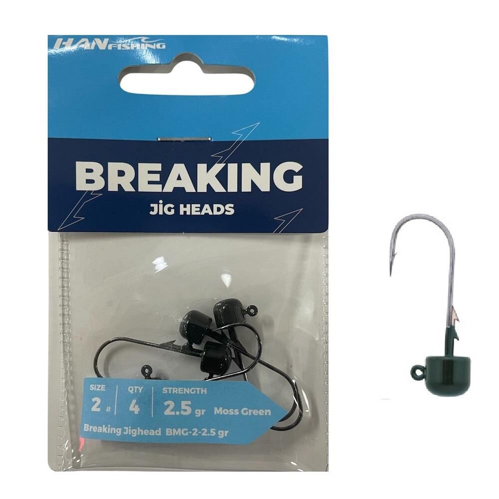 Hanfish Breaking Green BMG Jig Head Zoka 2.5gr No:2 (4 Adet)