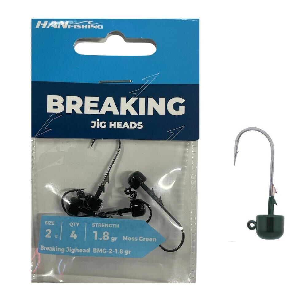 Hanfish Breaking Green BMG Jig Head Zoka 1.8gr No:2 (4 Adet)
