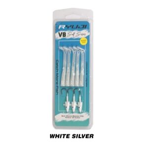 Ryuji V8 10cm 10gr Silikon Yem (3+5) White Silver
