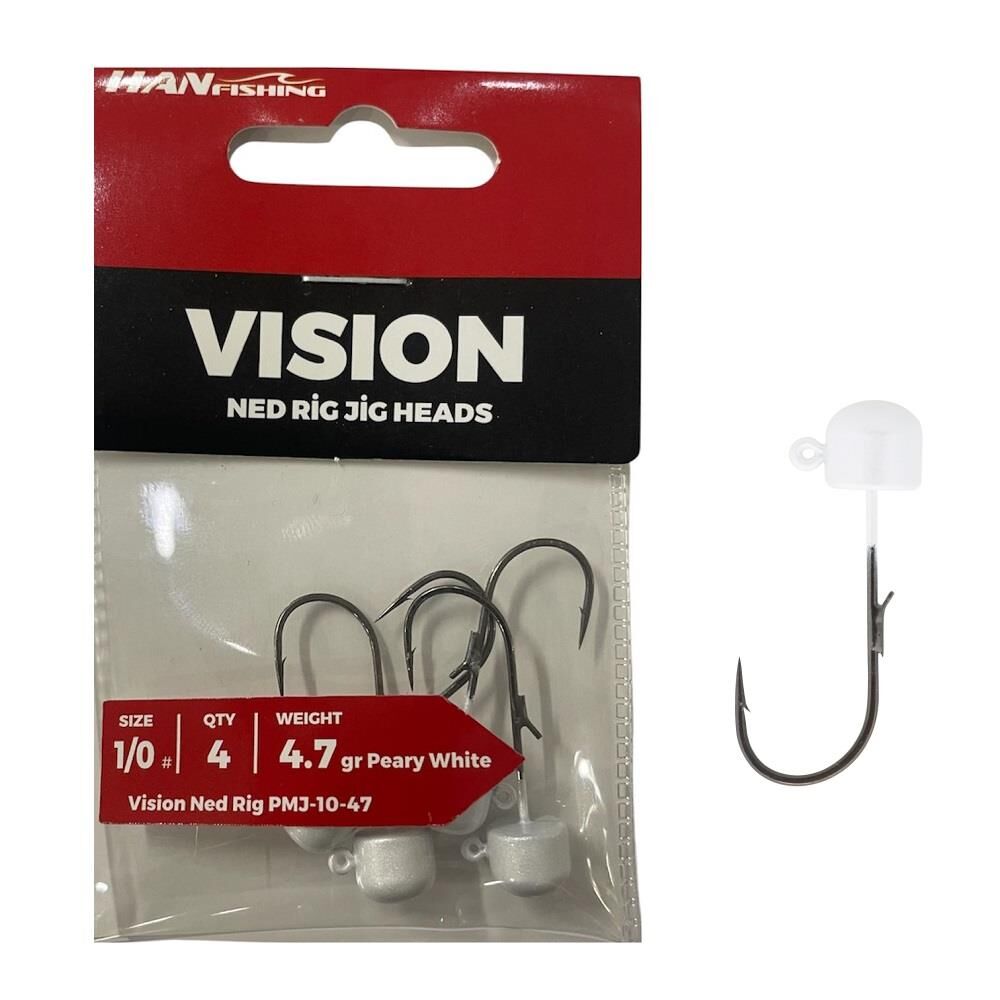Hanfish Vision Ned Rig Jig Head PMJ 4.7gr No:1/0 Peary White 4 Adet