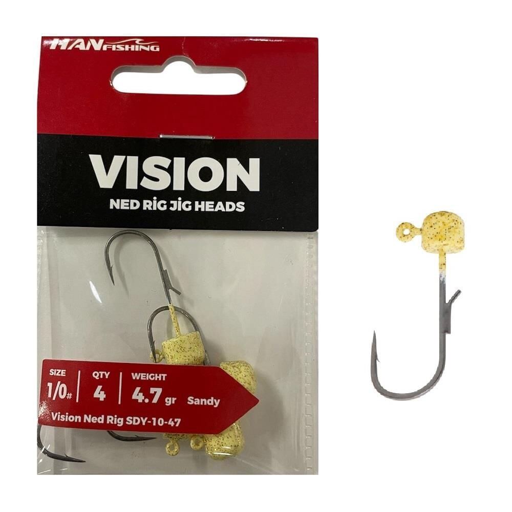 Hanfish Vision Ned Rig Jig Head SDY 4.7gr No:1/0 Sandy 4 Adet