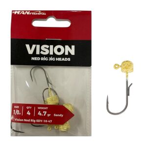 Hanfish Vision Ned Rig Jig Head SDY 4.7gr No:1/0 Sandy 4 Adet