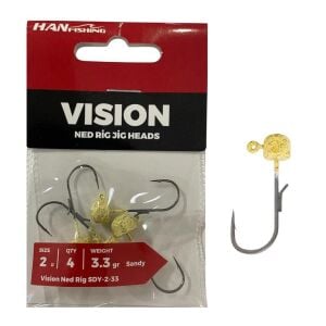 Hanfish Vision Ned Rig Jig Head SDY 3.3gr No:2 Sandy 4 Adet