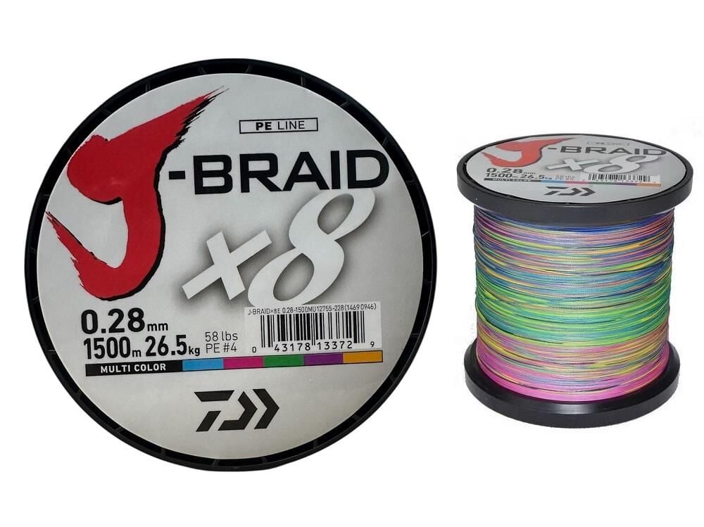 Daiwa J-Braid 8X 1500mt 0.28mm İp Misina Multi Color