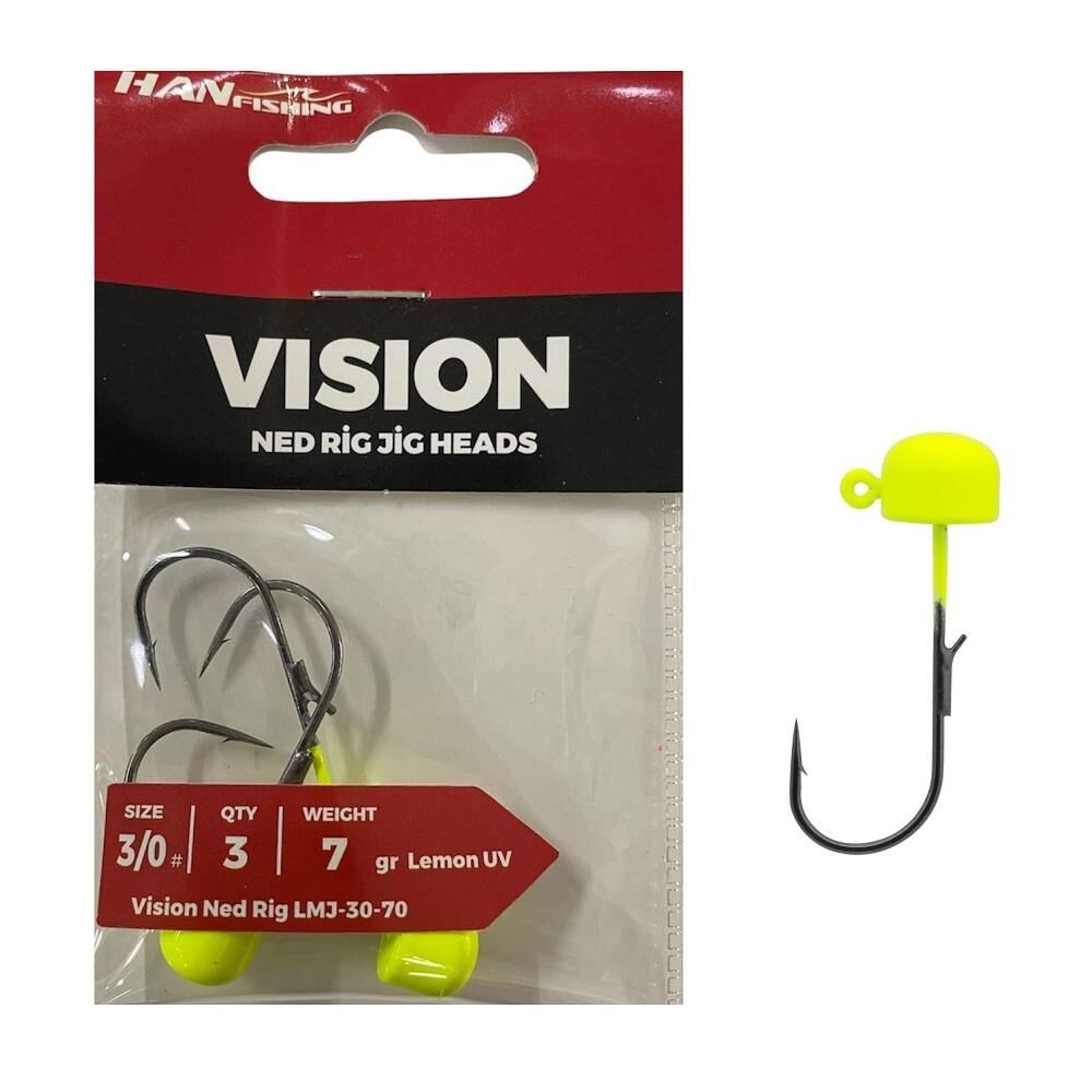 Hanfish Vision Ned Rig Jig Head LMJ 7gr No:3/0 Lemon UV 3 Adet