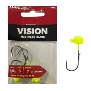 Hanfish Vision Ned Rig Jig Head LMJ 7gr No:3/0 Lemon UV 3 Adet