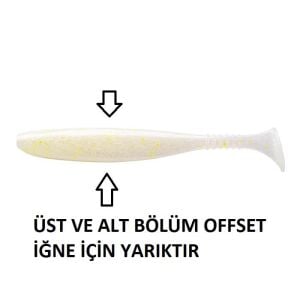 Daiwa Tournament L.S D'Fin 10.2cm 5.5gr Silikon Yem 7 Adet Flake Pearl