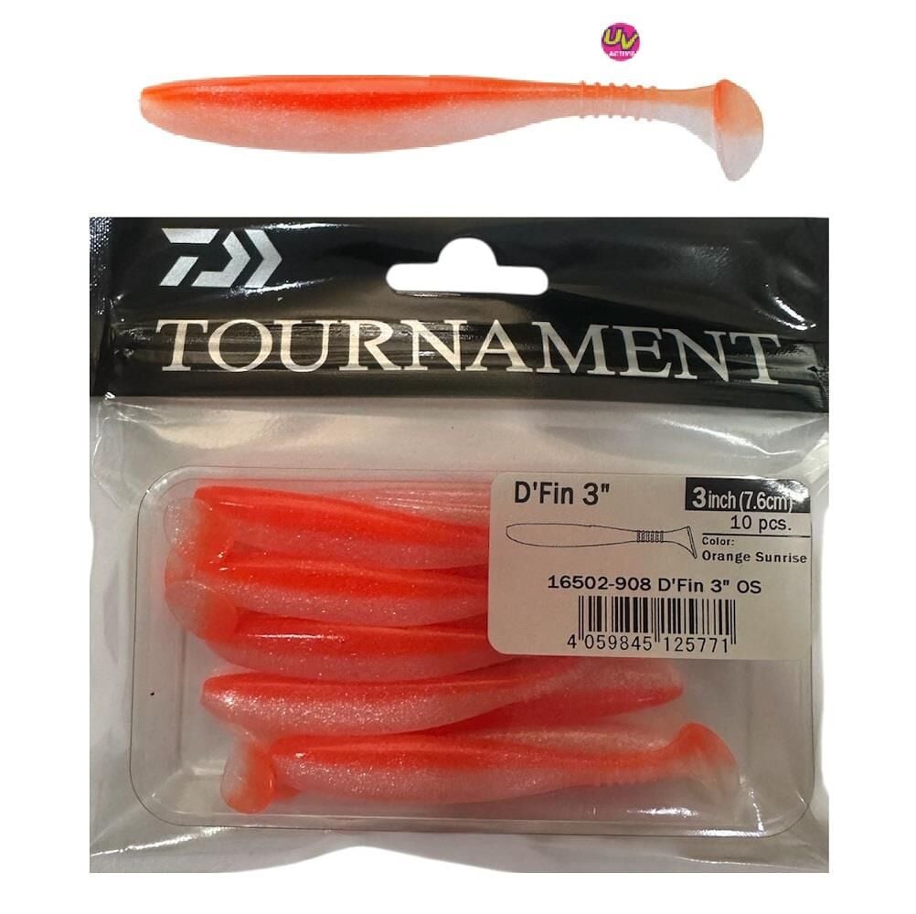 Daiwa Tournament L.S D'Fin 7.6cm 3gr Silikon Yem 10 Adet Orange Sunrise