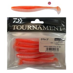 Daiwa Tournament L.S D'Fin 7.6cm 3gr Silikon Yem 10 Adet Orange Sunrise
