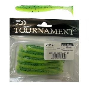 Daiwa Tournament L.S D'Fin 7.6cm 3gr Silikon Yem 10 Adet Chartreuse Tiger