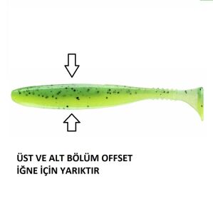 Daiwa Tournament L.S D'Fin 7.6cm 3gr Silikon Yem 10 Adet Chartreuse Tiger