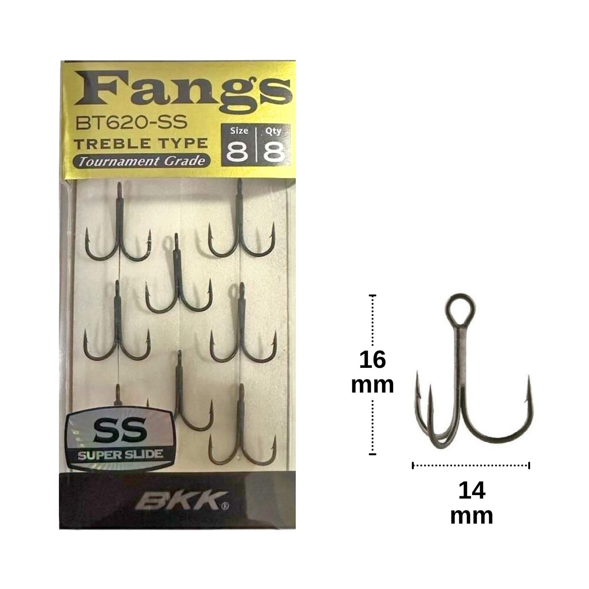 BKK Fangs BT620-SS Üçlü İğne No:8 (8 adet)