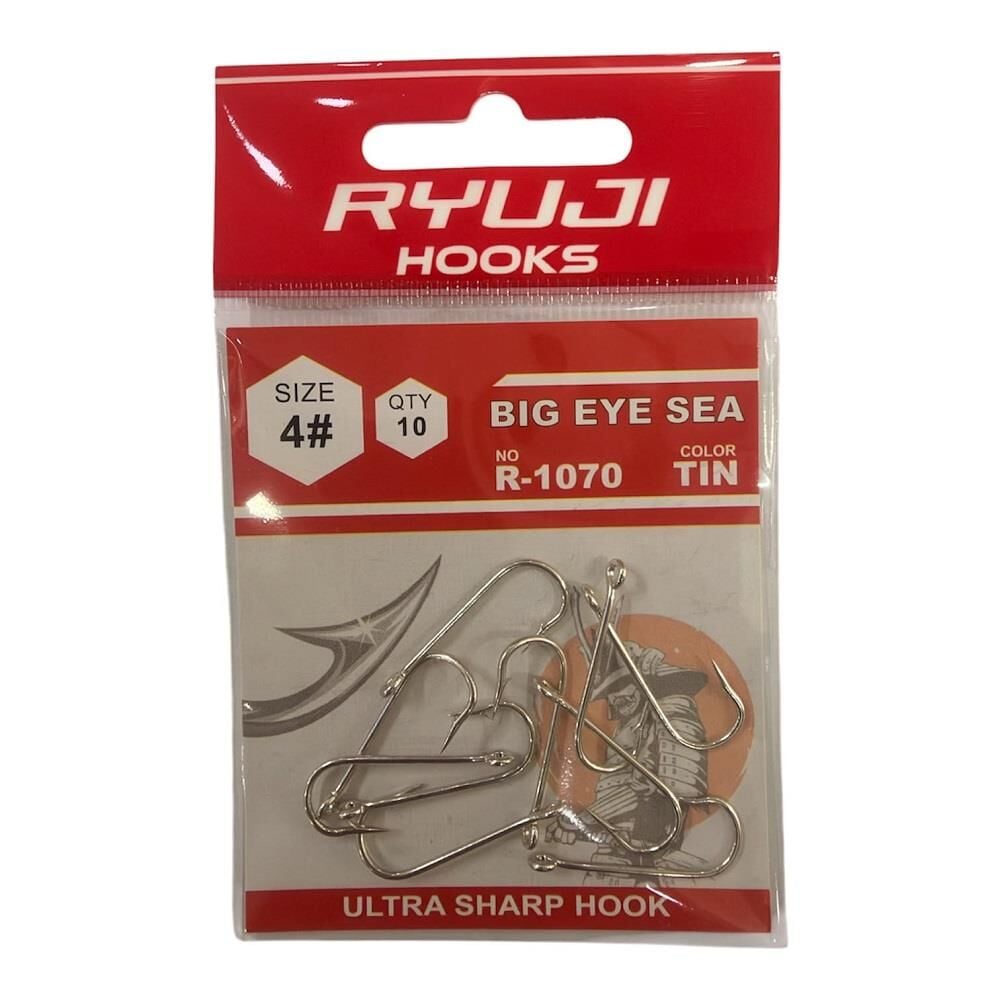 Ryuji Big Eye Sea R-1070 No:4 Delikli Galvaniz Olta İğnesi 10 Adet