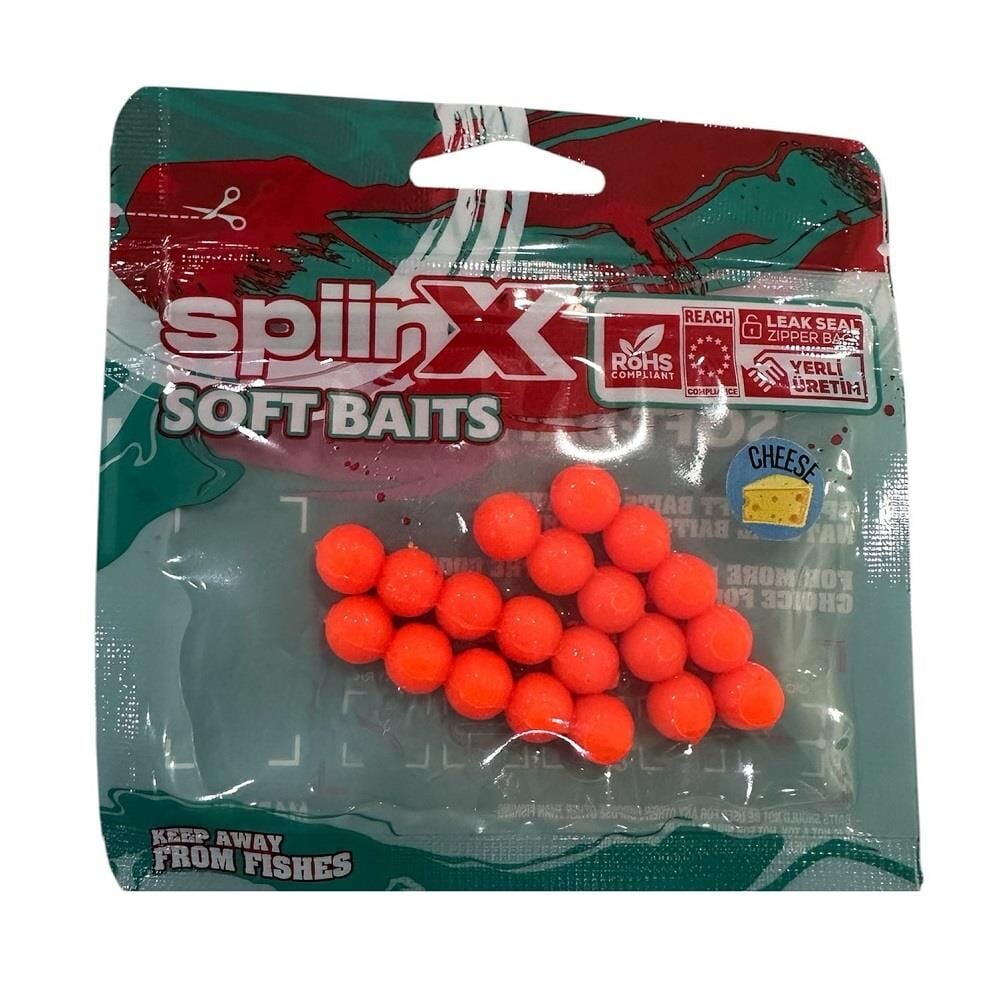 SpiinX 10mm Silikon Balık Yumurtası Peynir Aromalı UV Orange 20 Adet