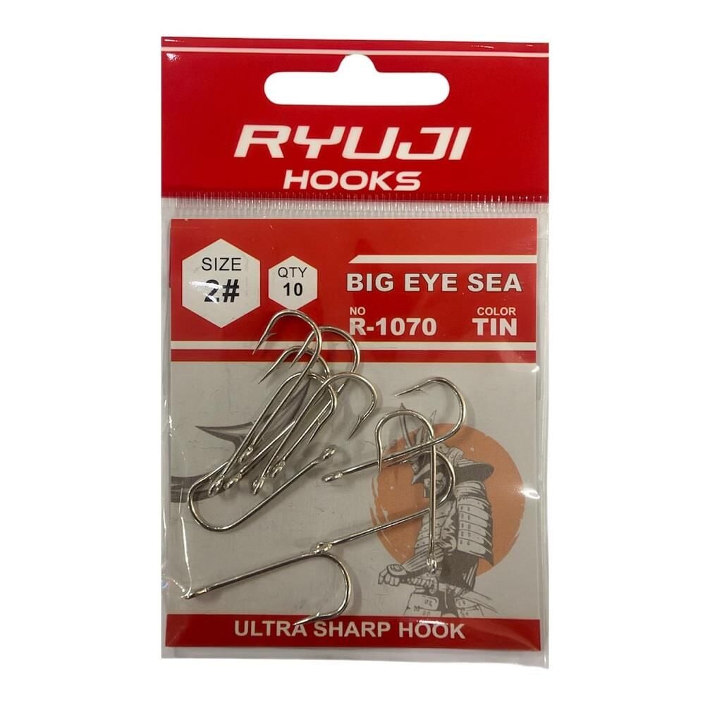 Ryuji Big Eye Sea R-1070 No:2 Delikli Galvaniz Olta İğnesi 10 Adet