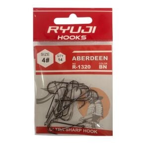 Ryuji Aberdeen R-1320 No:4 Delikli Siyah Nikel Olta İğnesi 14 Adet