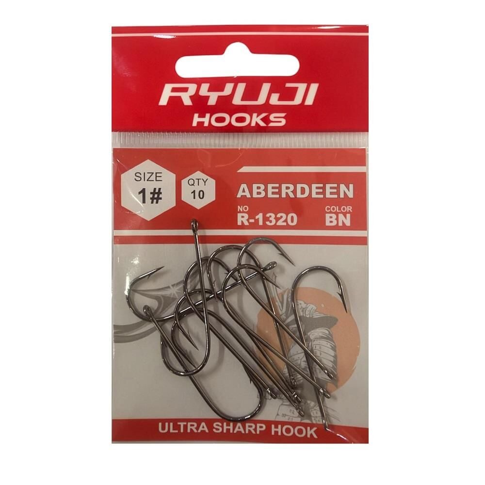 Ryuji Aberdeen R-1320 No:1 Delikli Siyah Nikel Olta İğnesi 10 Adet