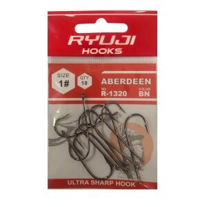 Ryuji Aberdeen R-1320 No:1 Delikli Siyah Nikel Olta İğnesi 10 Adet