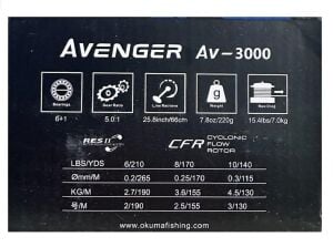 Okuma Avenger AV-3000 6+1BB Spin Olta Makinesi