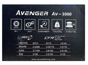 Okuma Avenger AV-3000 6+1BB Spin Olta Makinesi