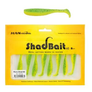Hanfish Shad Bait 60 6cm 1.4gr LRF Silikon Yem 8 Adet MS124 Frog