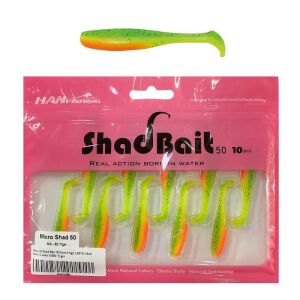 Hanfish Shad Bait 50 5cm 0.9gr LRF Silikon Yem 10 Adet MS82 Tiger