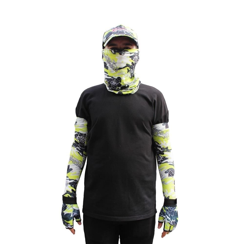 Captain Fisherman Style SET Şapka Eldiven Kolluk Buff Camo Green