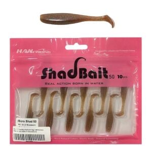Hanfish Shad Bait 50 5cm 0.9gr LRF Silikon Yem 10 Adet MS52 UV Bloodworm