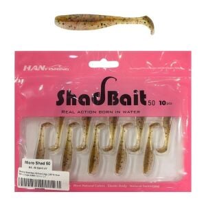 Hanfish Shad Bait 50 5cm 0.9gr LRF Silikon Yem 10 Adet MS50 Gamit UV